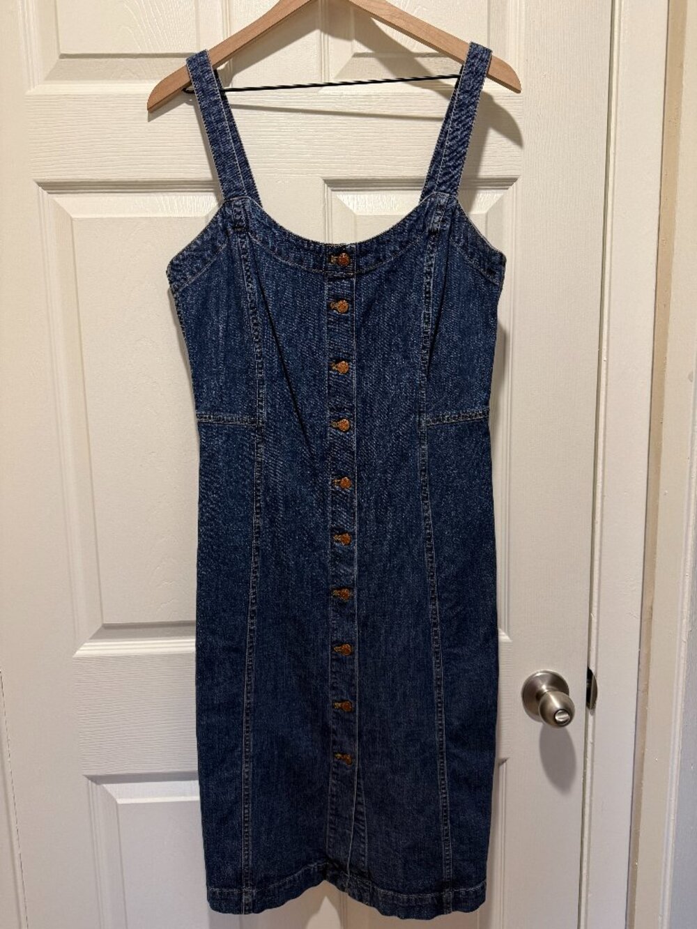Madewell Denim Button-Front Tank Dress (Size 10, Medium)
